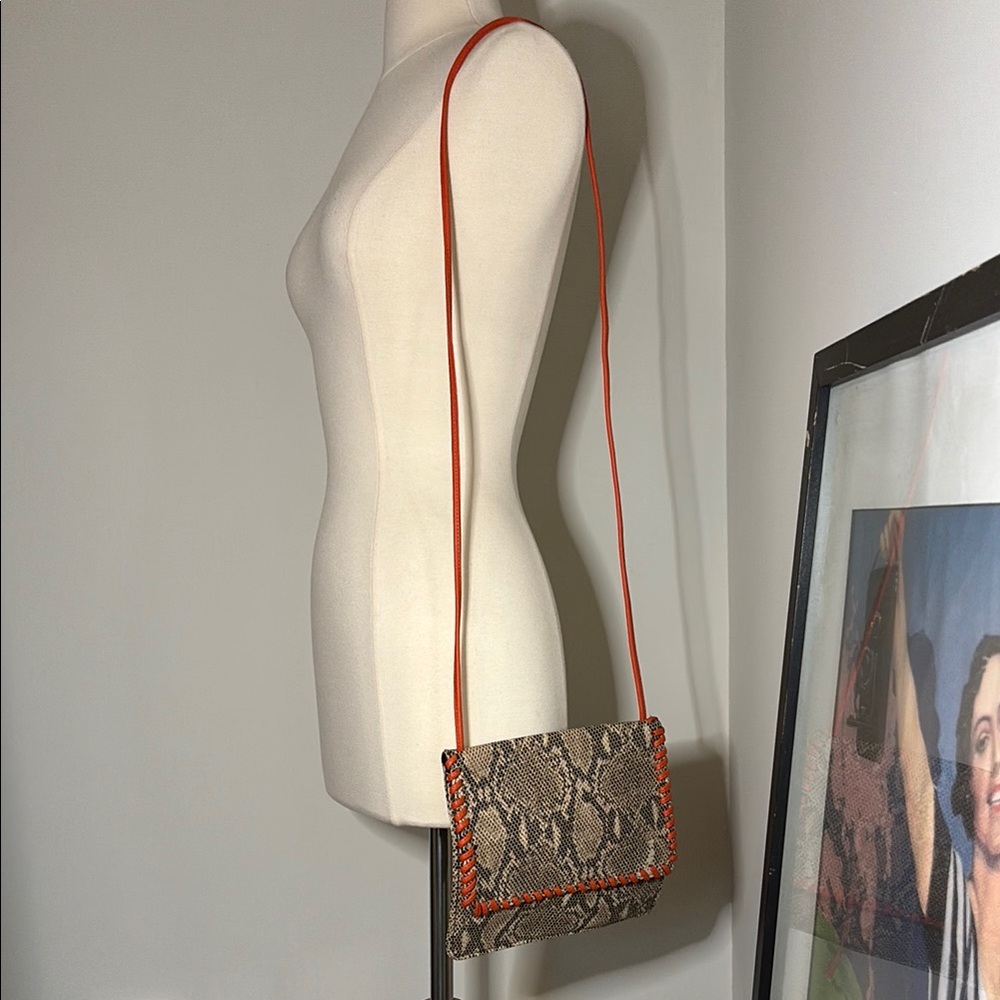 Cache Brown and Orange Crossbody Bag